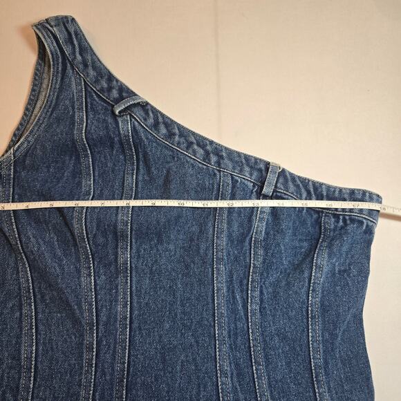 Anthropologie  Forever That Girl Camila One Shoulder Denim Dress - Picture 8 of 10